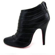 Christian Louboutin Armadillo Pleated Leather Ankle Boots Black